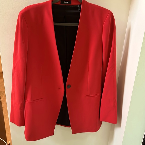 Theory Jackets & Blazers - Theory poppy red color blazer in gorgeous condition!!
